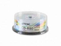 TDK CDR-80 25-Pack 52x (700MB) [CD-R80CBA25]