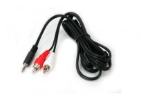 Cable Audio stereo 3.5mm plug to 2x RCA plug 3m Bulk 